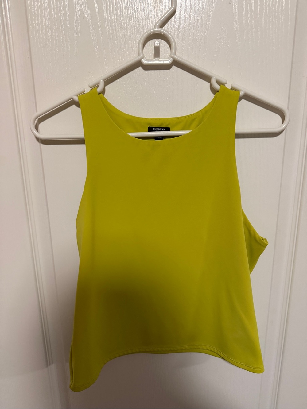 Express Neon Chartreuse High-Neck Sleeveless Tank